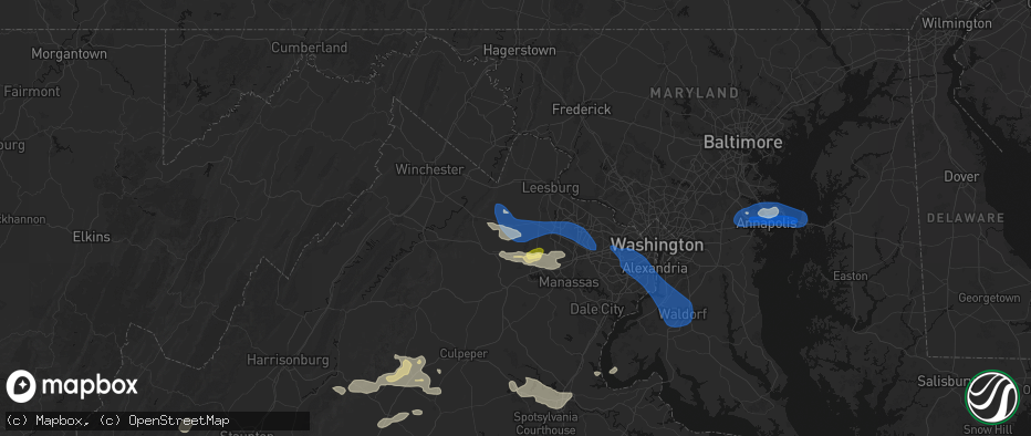 Hail map in Middleburg, VA on June 12, 2026