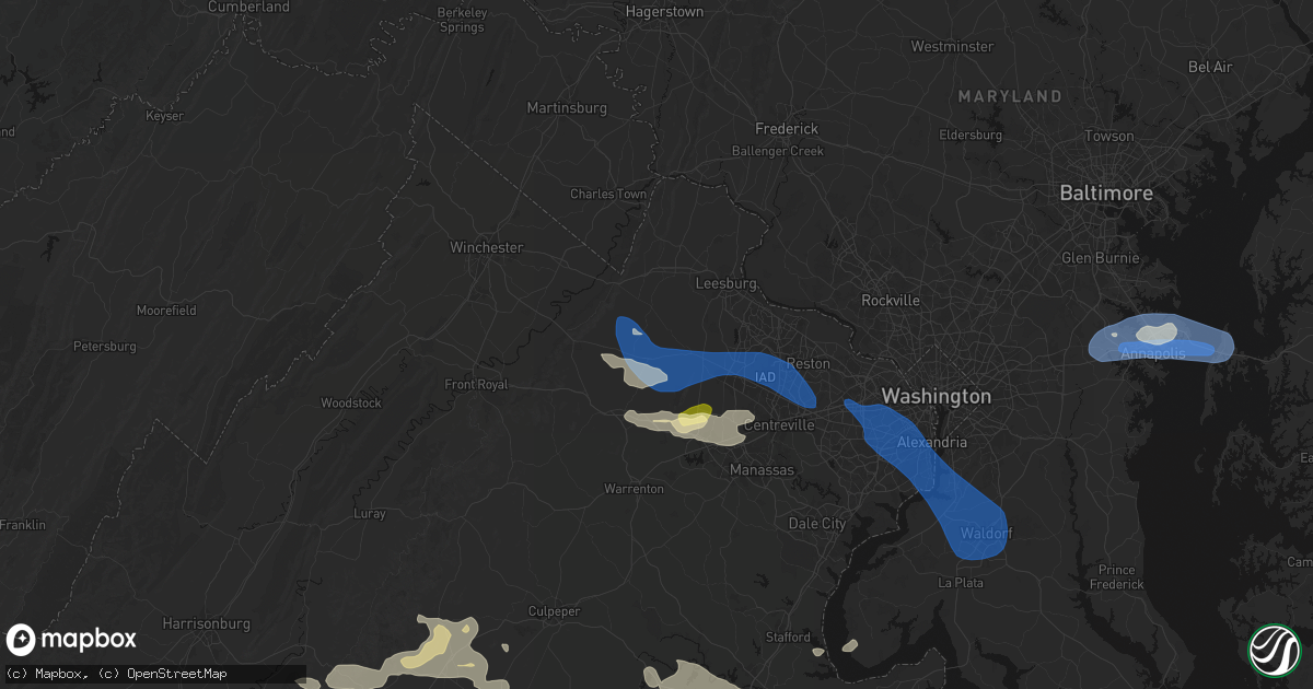 Hail map in Middleburg, VA on June 12, 2026