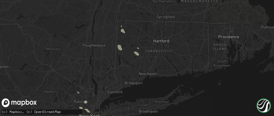 Hail map in Middlebury, CT on June 12, 2026