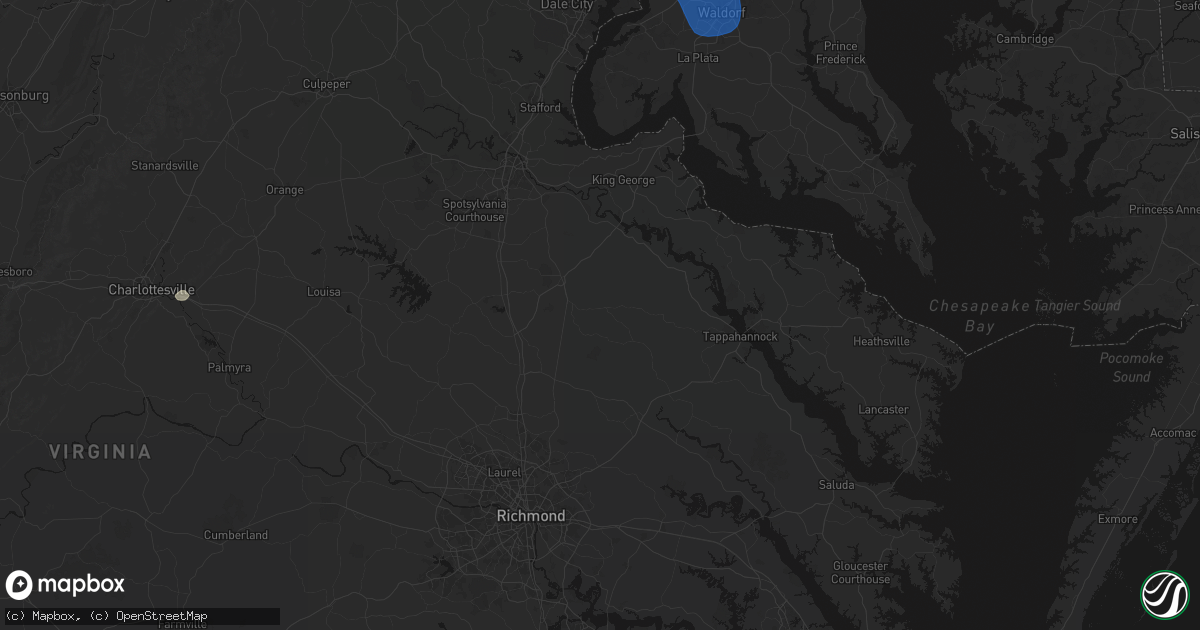 Hail map in Milford, VA on June 12, 2026