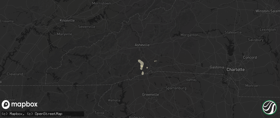 Hail map in Mills River, NC on June 12, 2026