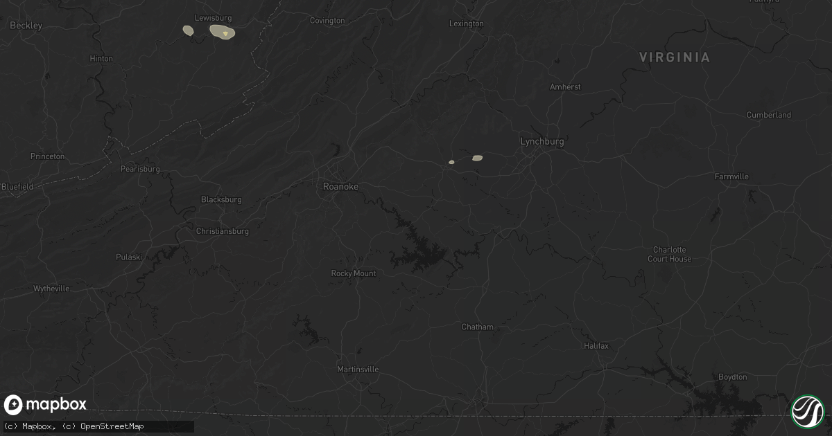 Hail map in Moneta, VA on June 12, 2026