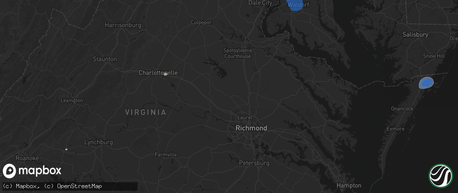 Hail map in Montpelier, VA on June 12, 2026