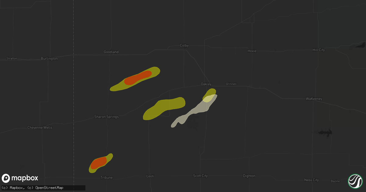 Hail map in Monument, KS on June 12, 2026