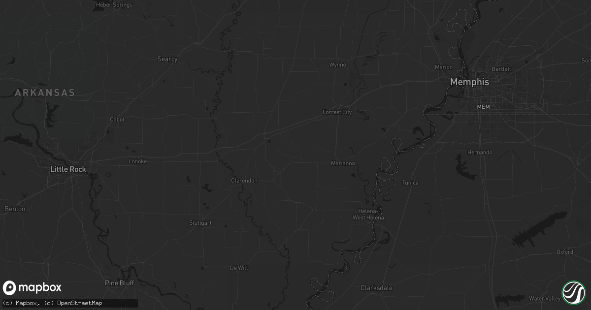 Hail map in Moro, AR on June 12, 2026