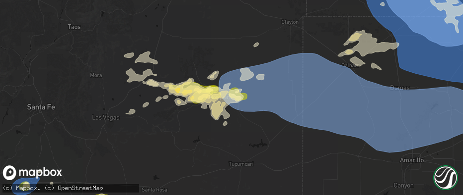 Hail map in Mosquero, NM on June 12, 2026