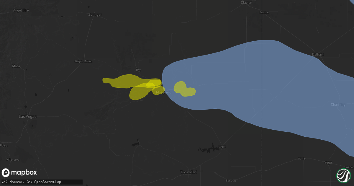 Hail map in Mosquero, NM on June 12, 2026