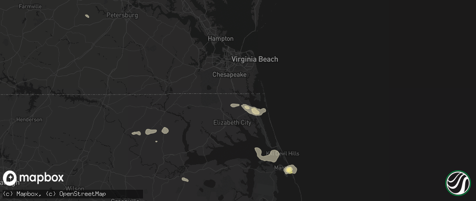 Hail map in Moyock, NC on June 12, 2026