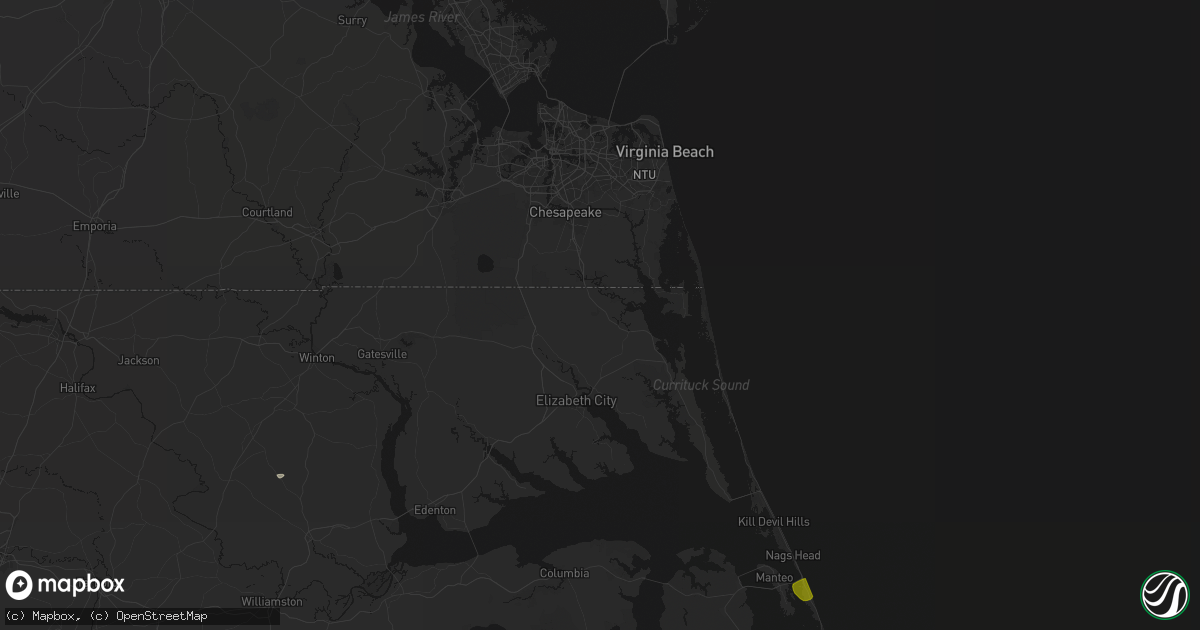 Hail map in Moyock, NC on June 12, 2026