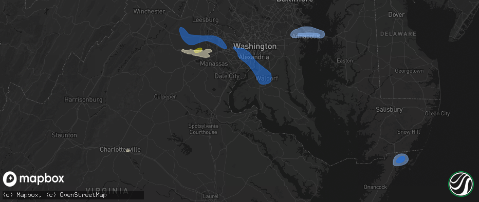Hail map in Nanjemoy, MD on June 12, 2026