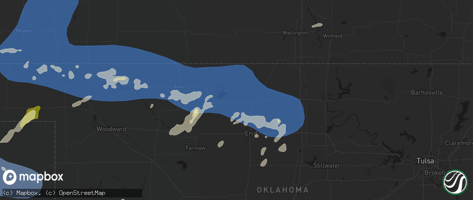 Hail map in Nash, OK on June 12, 2026