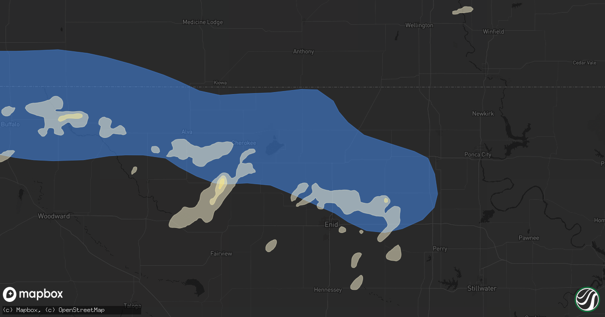 Hail map in Nash, OK on June 12, 2026
