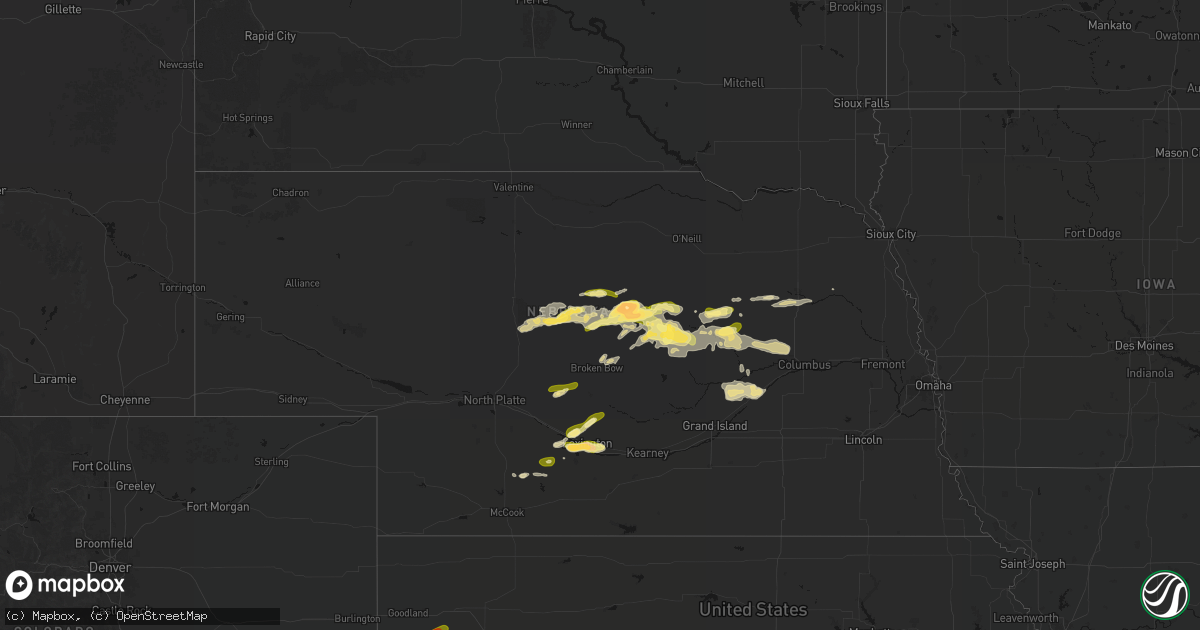 Hail map in Nebraska on June 12, 2026