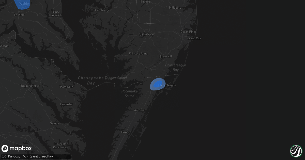 Hail map in New Church, VA on June 12, 2026