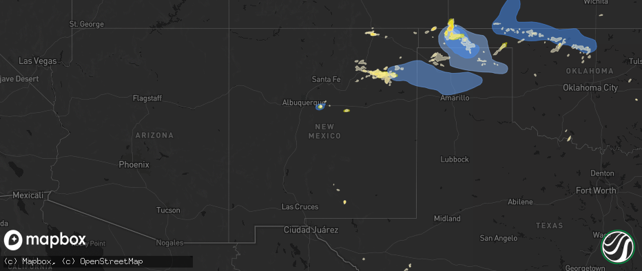 Hail map in New Mexico on June 12, 2026