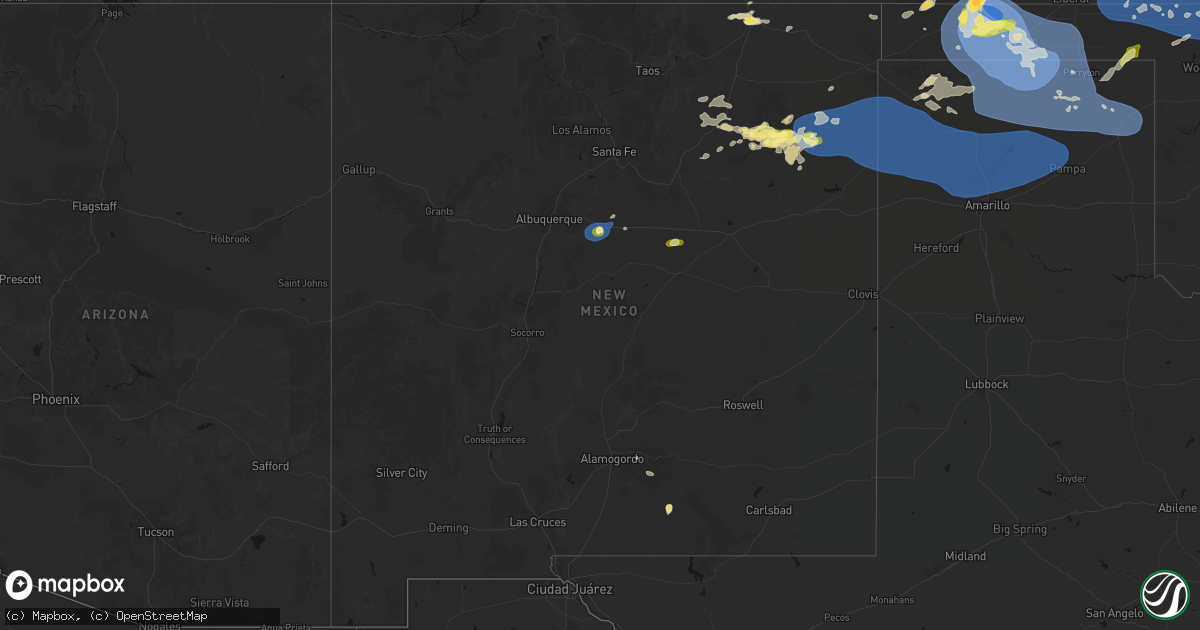 Hail map in New Mexico on June 12, 2026