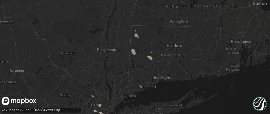 Hail map in New Milford, CT on June 12, 2026