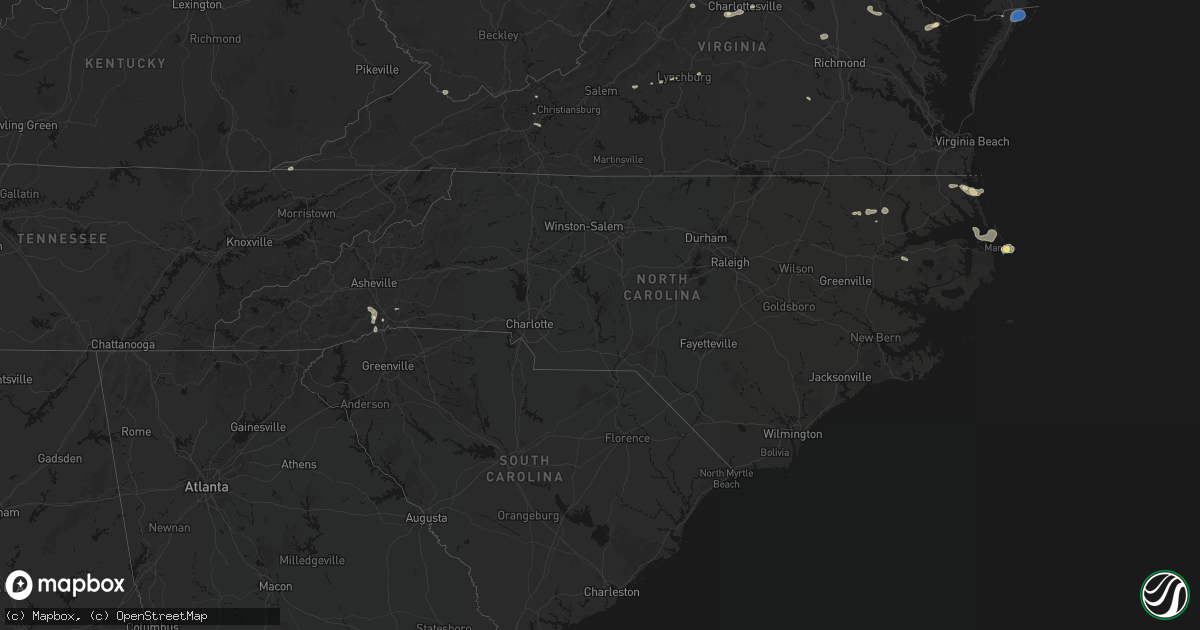Hail map in North Carolina on June 12, 2026