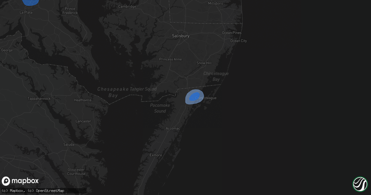 Hail map in Oak Hall, VA on June 12, 2026