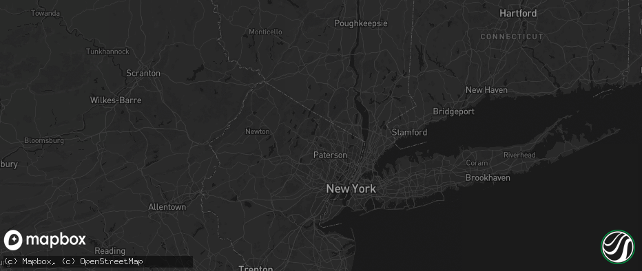 Hail map in Oakland, NJ on June 12, 2026