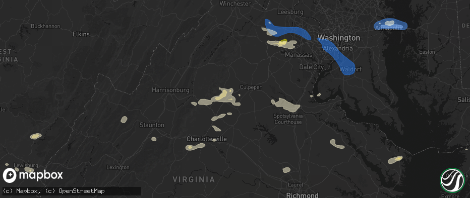 Hail map in Oakpark, VA on June 12, 2026