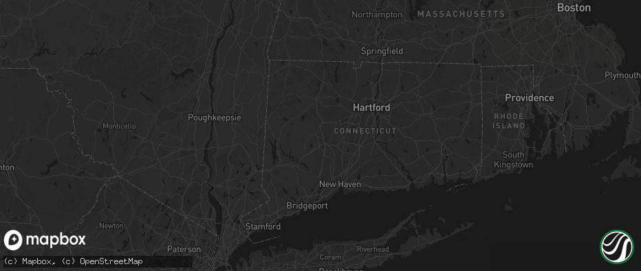 Hail map in Oakville, CT on June 12, 2026