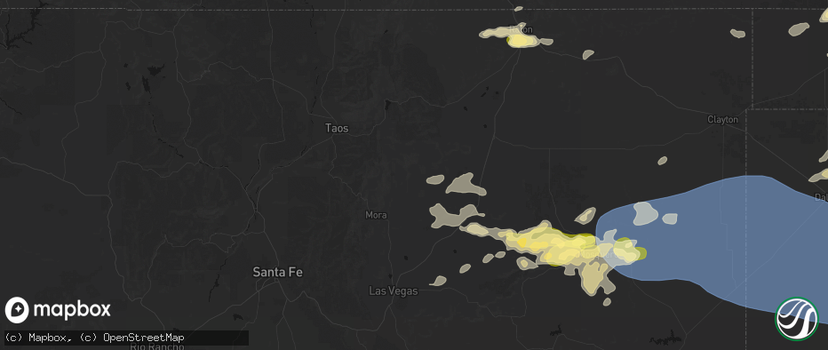 Hail map in Ocate, NM on June 12, 2026