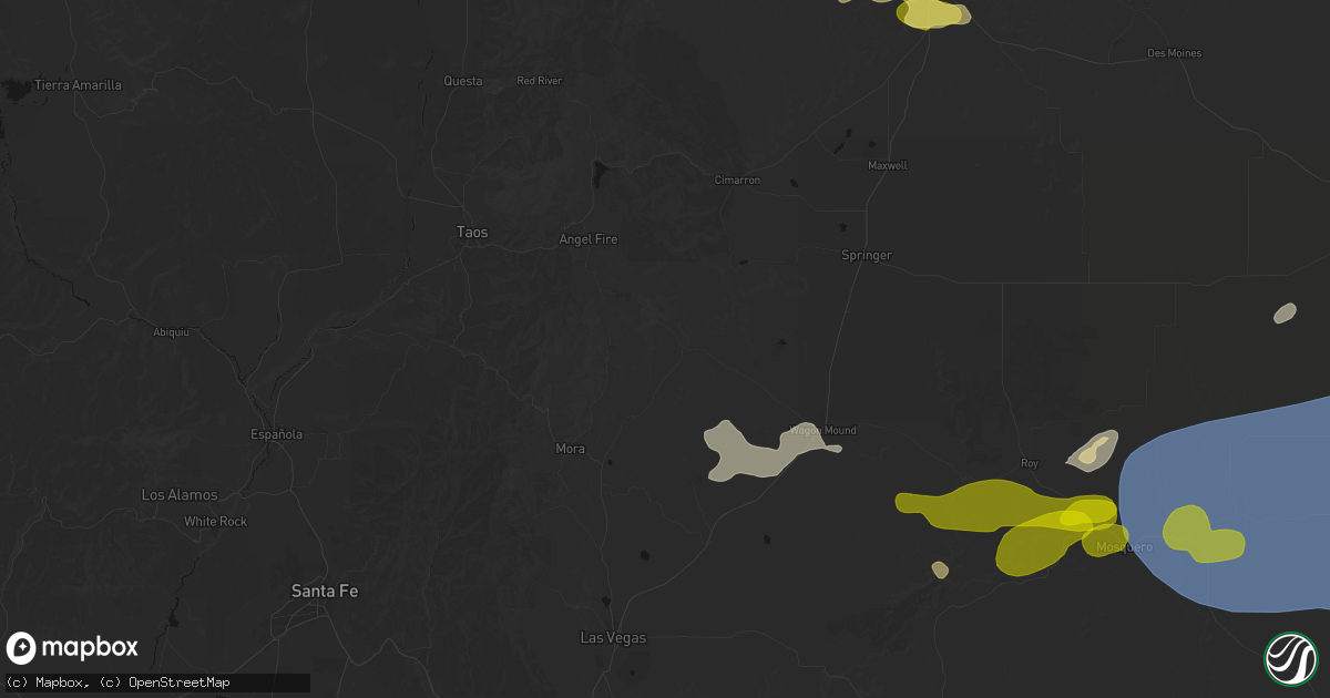 Hail map in Ocate, NM on June 12, 2026