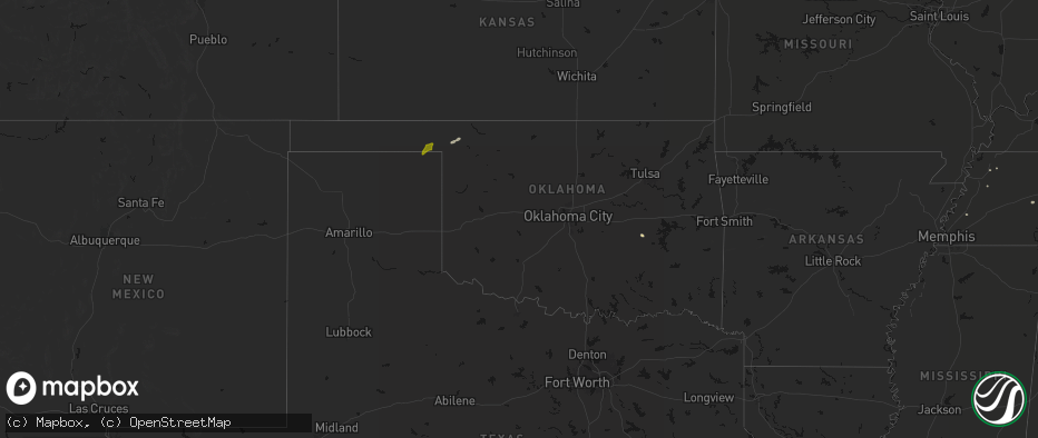 Hail map in Oklahoma on June 12, 2026