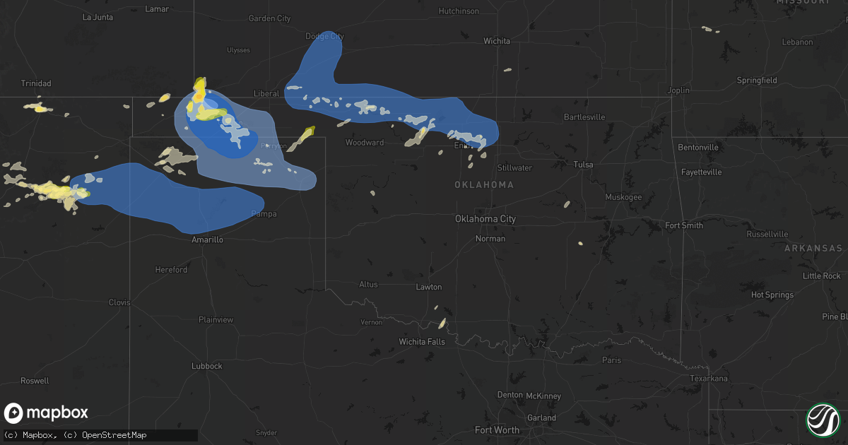 Hail map in Oklahoma on June 12, 2026