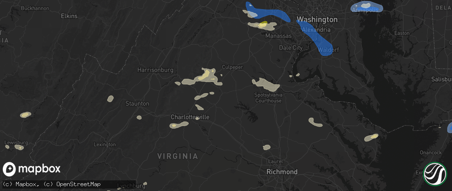 Hail map in Orange, VA on June 12, 2026