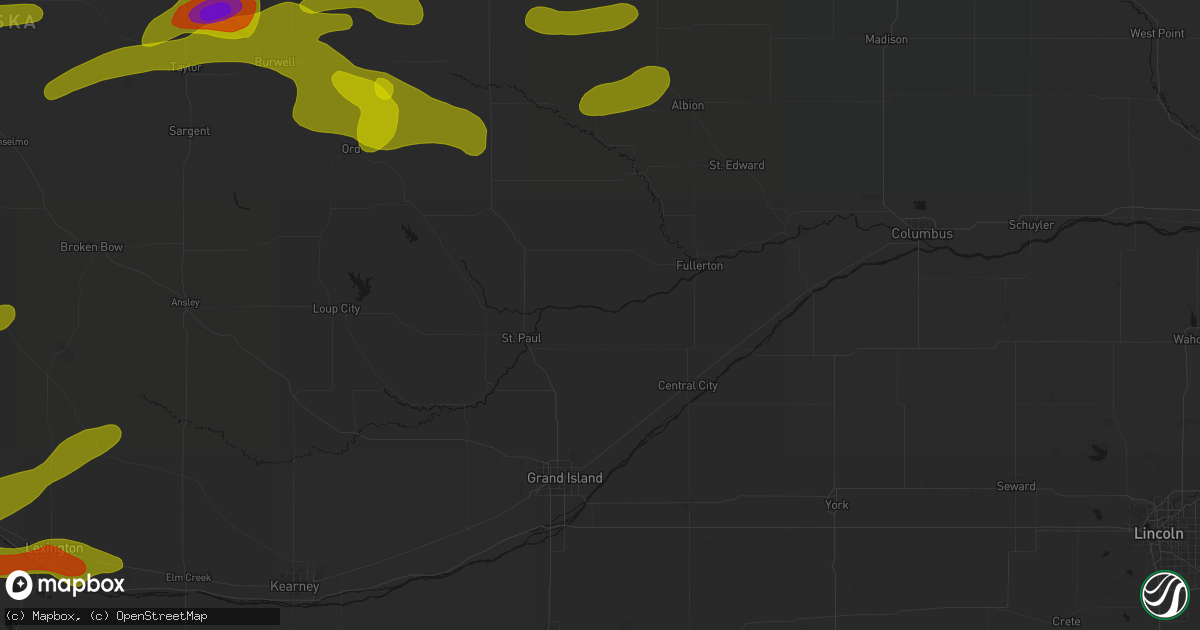 Hail map in Palmer, NE on June 12, 2026