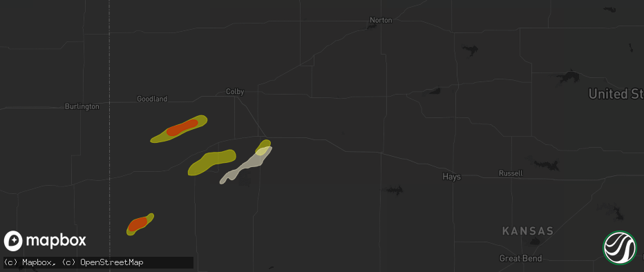 Hail map in Park, KS on June 12, 2026