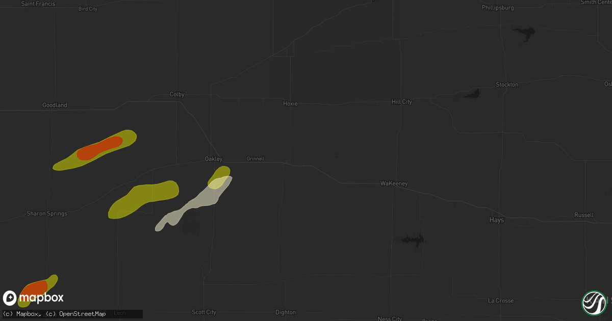 Hail map in Park, KS on June 12, 2026