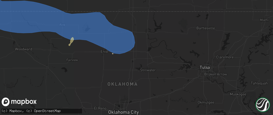 Hail map in Perry, OK on June 12, 2026