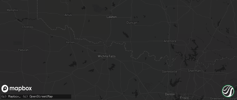 Hail map in Petrolia, TX on June 12, 2026