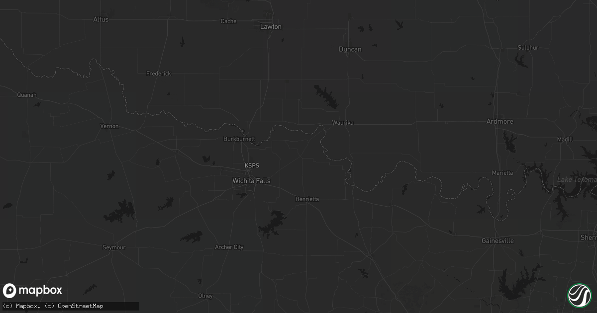 Hail map in Petrolia, TX on June 12, 2026