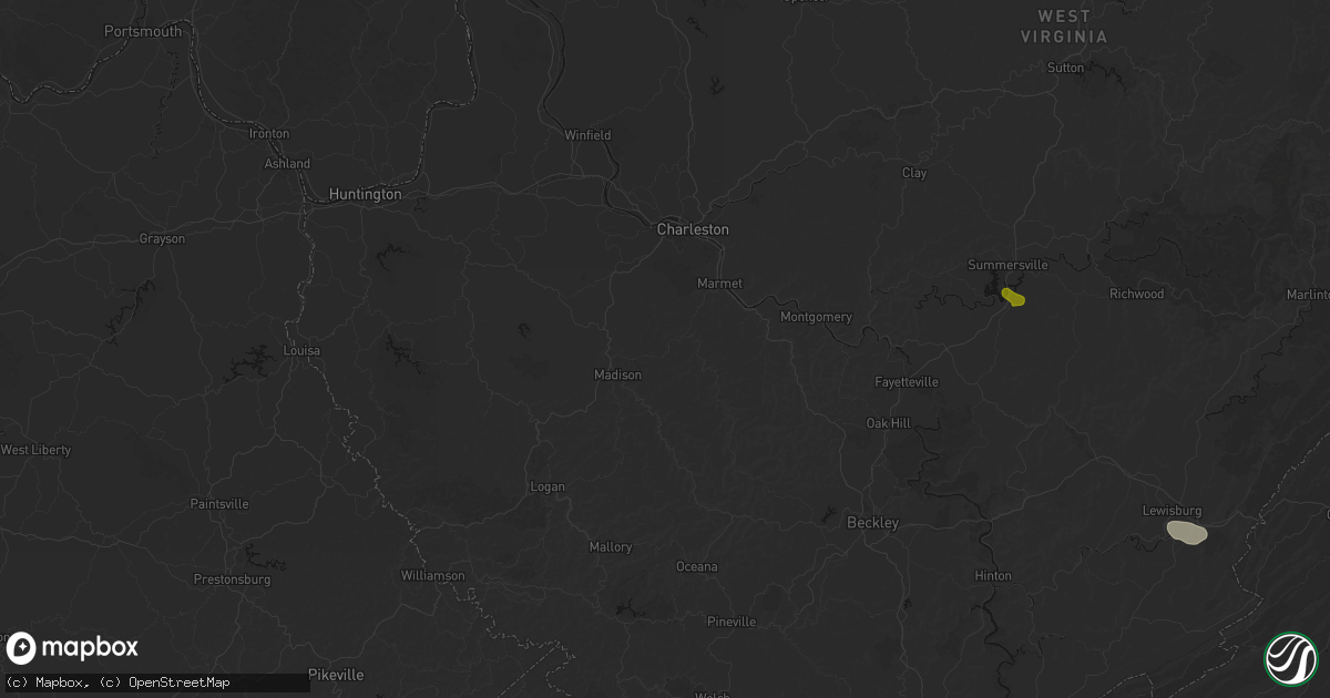 Hail map in Peytona, WV on June 12, 2026