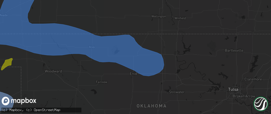 Hail map in Pond Creek, OK on June 12, 2026
