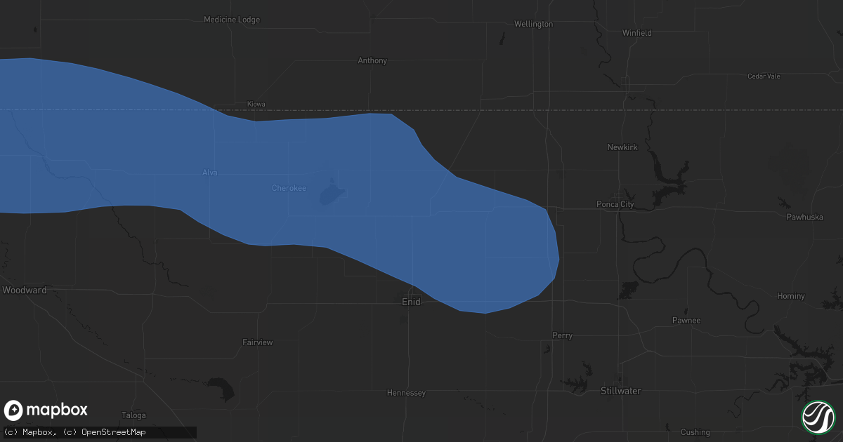 Hail map in Pond Creek, OK on June 12, 2026