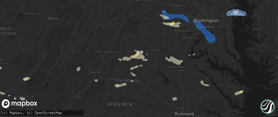 Hail map in Pratts, VA on June 12, 2026
