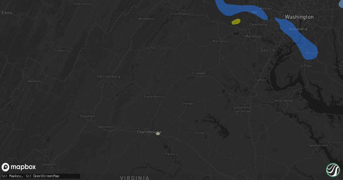 Hail map in Pratts, VA on June 12, 2026