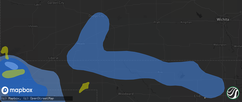 Hail map in Protection, KS on June 12, 2026
