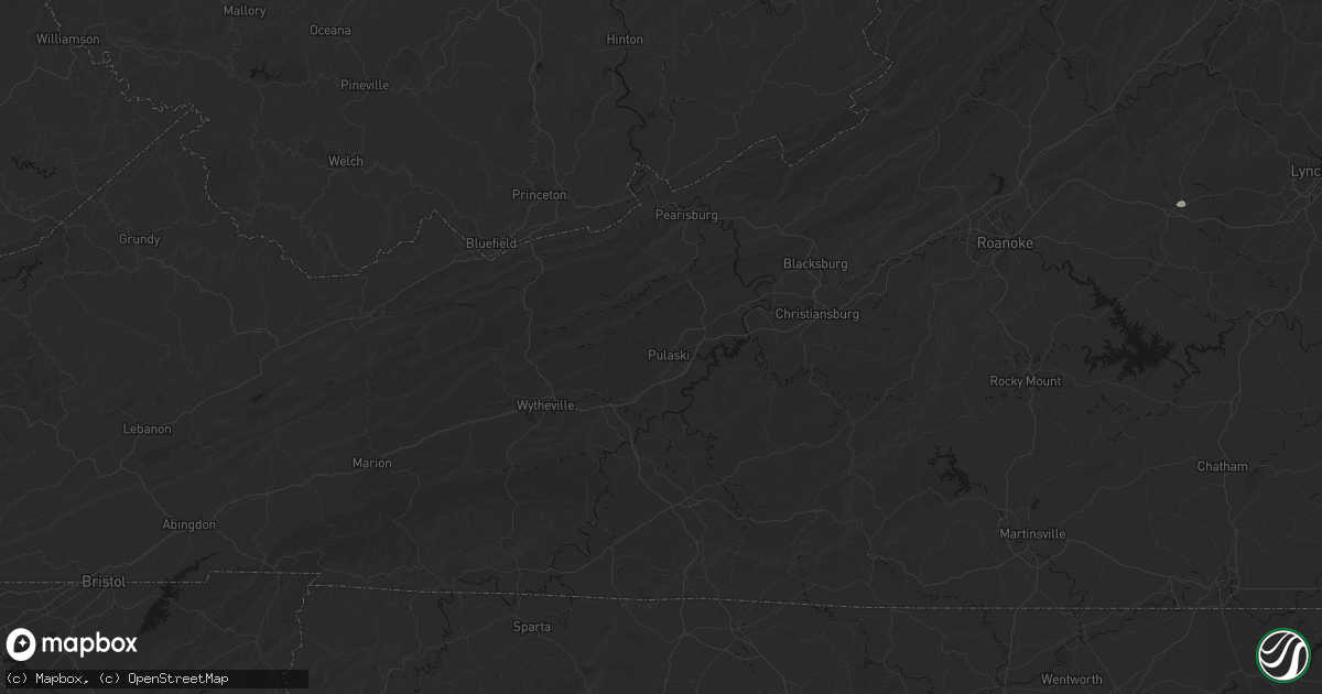 Hail map in Pulaski, VA on June 12, 2026