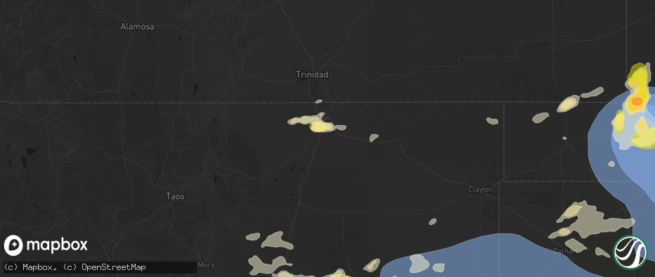Hail map in Raton, NM on June 12, 2026