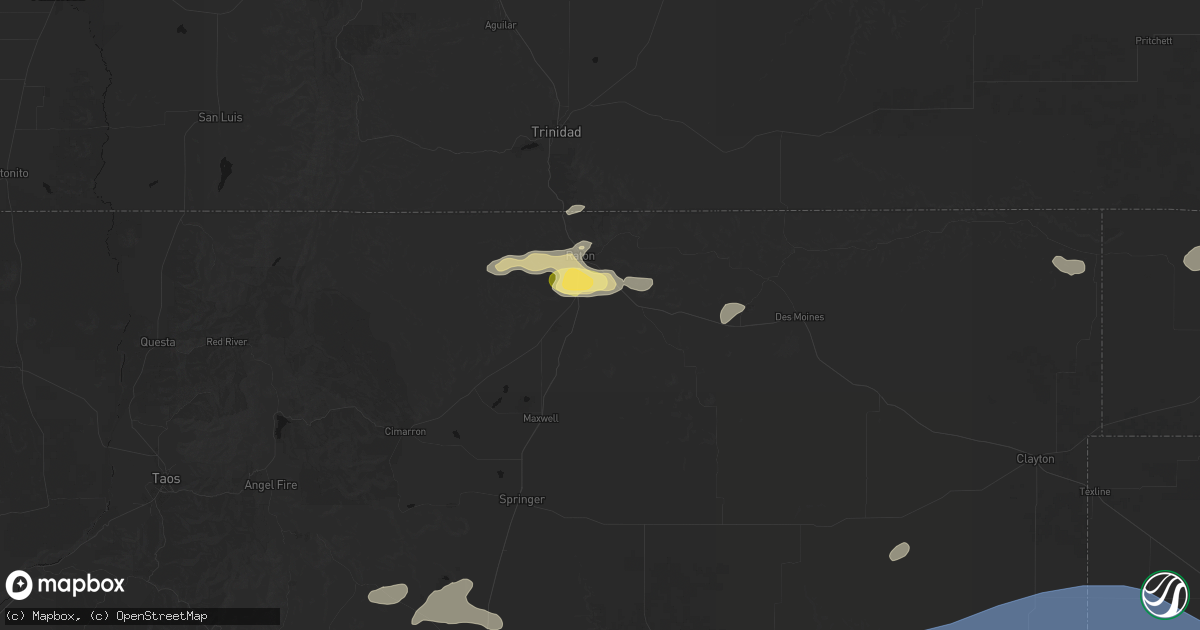 Hail map in Raton, NM on June 12, 2026