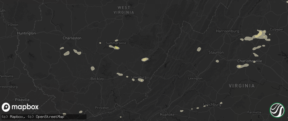 Hail map in Renick, WV on June 12, 2026