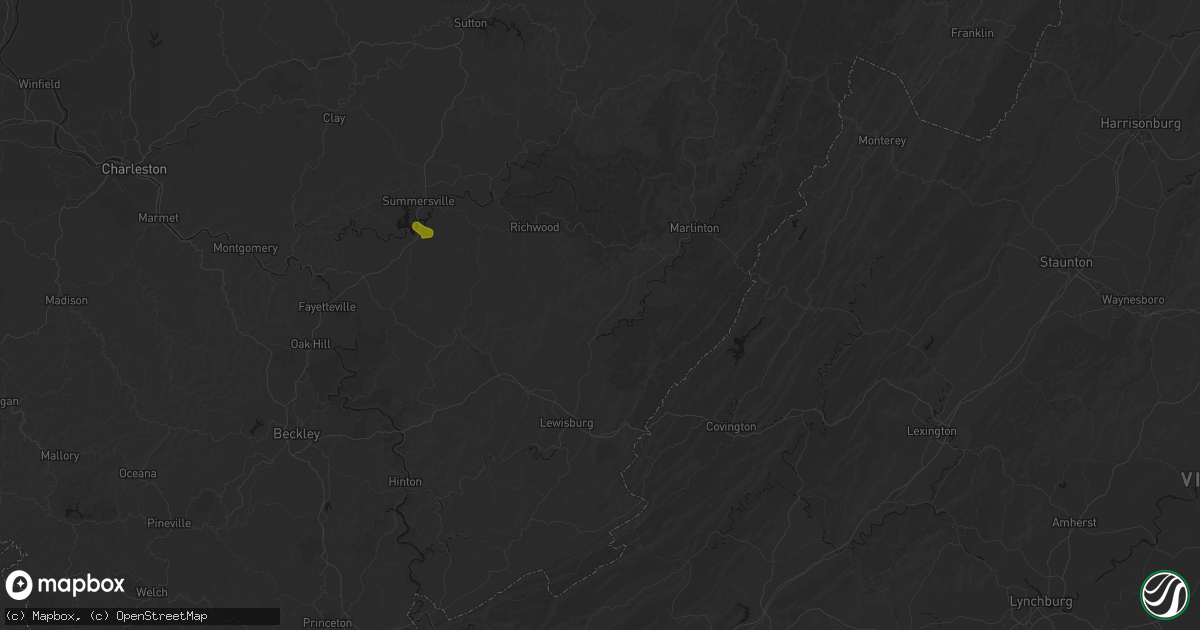 Hail map in Renick, WV on June 12, 2026