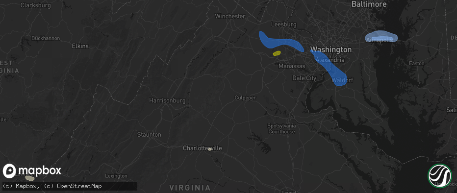 Hail map in Reva, VA on June 12, 2026