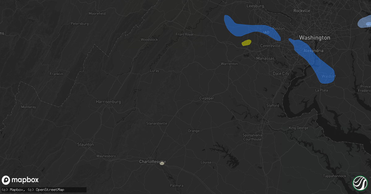 Hail map in Reva, VA on June 12, 2026